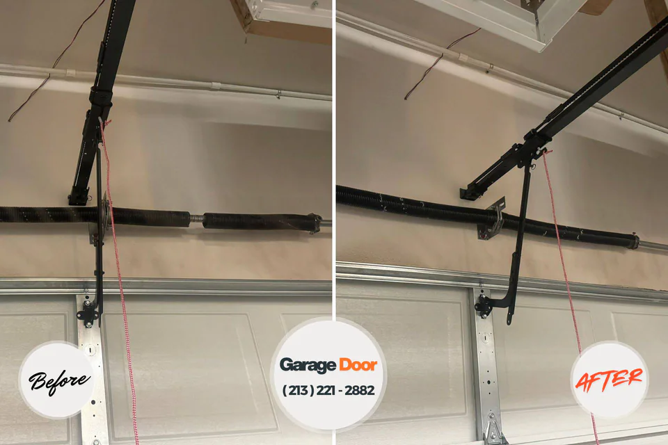 Before and after: garage door repair Brandon, MS